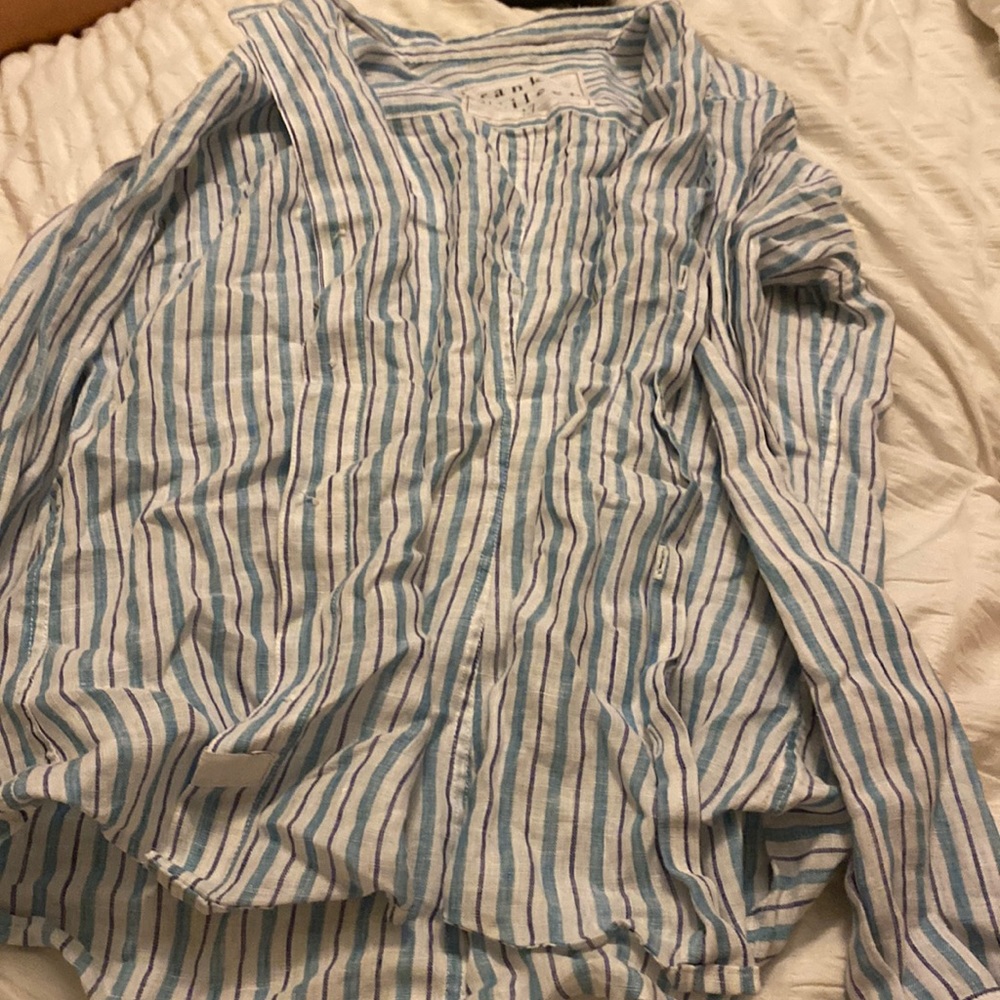 Women’s flannel style striped shirt long sleeve